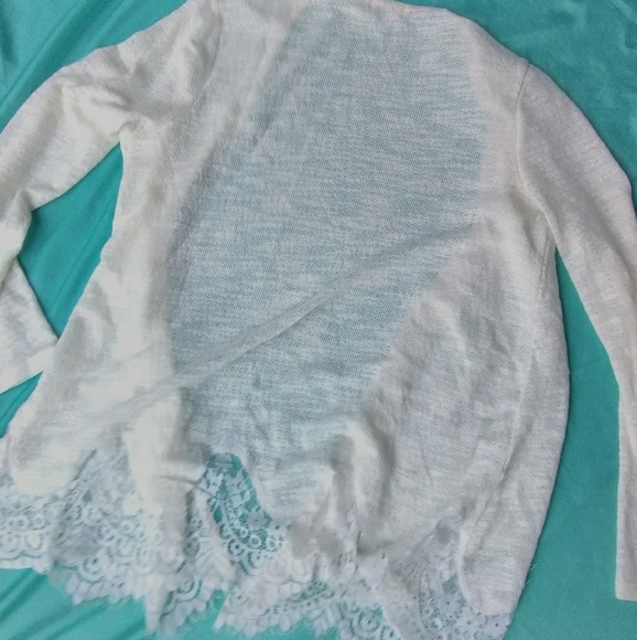 Ivory Knit and Lace Cardigan Sweater LAST ONE! - Picture 3 of 8
